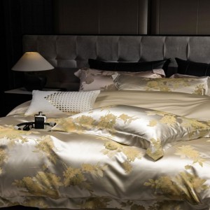High Luxury Lyocell Cotton Home Textile ODM/OEM Jacquard Duvet Cover Bed Sheets Bedding Set