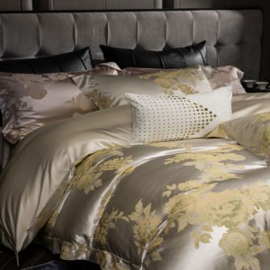 High Luxury Lyocell Cotton Home Textile ODM/OEM Jacquard Duvet Cover Bed Sheets Bedding Set