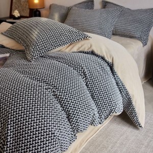 250g full matte milk velvet jacquard print queen king size four-piece bedding set