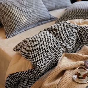 250g full matte milk velvet jacquard print queen king size four-piece bedding set