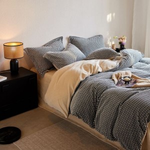 250g full matte milk velvet jacquard print queen king size four-piece bedding set