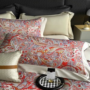 Beautiful Floral Digital Printing Duvet Quilt Comforter Cover Soft Bed Sheets Red 100S Long Staple Cotton Bedding Set