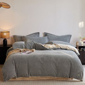 250g full matte milk velvet jacquard print queen king size four-piece bedding set