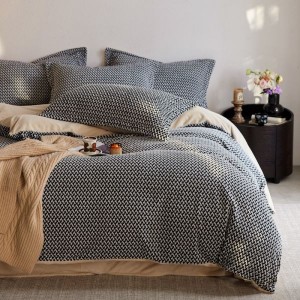 250g full matte milk velvet jacquard print queen king size four-piece bedding set