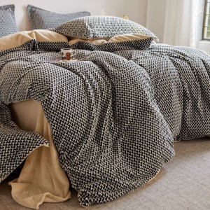 250g full matte milk velvet jacquard print queen king size four-piece bedding set