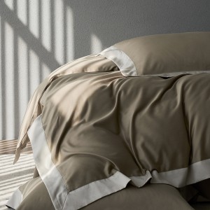 Premium quality green patchwork plain color lyocell 4pcs bedding set supplier