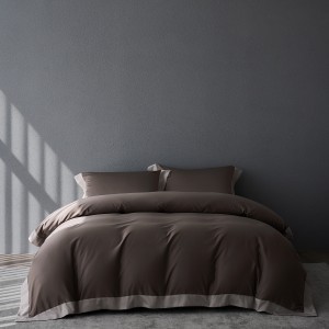 Premium quality green patchwork plain color lyocell 4pcs bedding set supplier