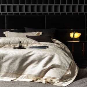Luxury Embroidery Jacquard Duvet Cover With YKK Zipper Queen King Bed Sheets White Australian Cotton Bedding Set