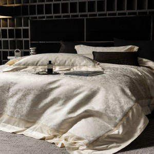 Luxury Embroidery Jacquard Duvet Cover With YKK Zipper Queen King Bed Sheets White Australian Cotton Bedding Set