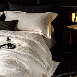 Luxury Embroidery Jacquard Duvet Cover With YKK Zipper Queen King Bed Sheets White Australian Cotton Bedding Set