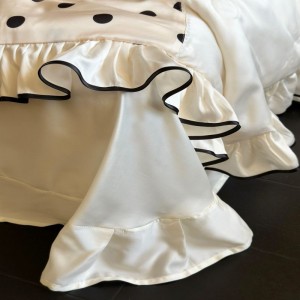 60S Lyocell Digital Printing Duvet Soft Silky Summer Quilt Air-condition Light Luxury Lace Champagne Bedding Set