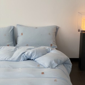 High gram cotton embroidery pillowcases 2/2.3m adult coverlets pillow shams high-quality 4-piece bedding set manufacture