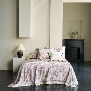 100S Lyocell Purple Floral Plant Digital Printing Summer Quilt 100% Natural Silk Filled Air-condition Bedding