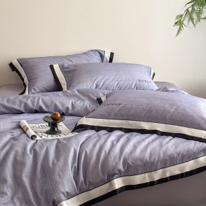 High-end comforter cover printing duvet cover purple patchwork queen size bedsheets 2 soft pillow cases kids’ bedding set home textile