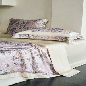 100S Lyocell Purple Floral Plant Digital Printing Summer Quilt 100% Natural Silk Filled Air-condition Bedding