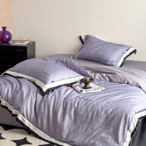 High-end comforter cover printing duvet cover purple patchwork queen size bedsheets 2 soft pillow cases kids’ bedding set home textile