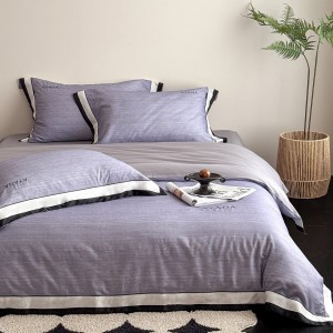 High-end comforter cover printing duvet cover purple patchwork queen size bedsheets 2 soft pillow cases kids’ bedding set home textile