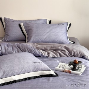 High-end comforter cover printing duvet cover purple patchwork queen size bedsheets 2 soft pillow cases kids’ bedding set home textile