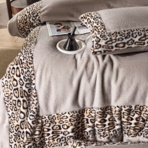 Winter French Style Light Luxury 250g Milk Velvet Printing Duvet Cover Pillowcases Warm Bed Sheet Bedding Set