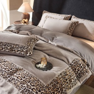 Winter French Style Light Luxury 250g Milk Velvet Printing Duvet Cover Pillowcases Warm Bed Sheet Bedding Set