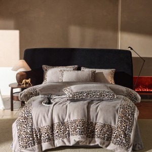 Winter French Style Light Luxury 250g Milk Velvet Printing Duvet Cover Pillowcases Warm Bed Sheet Bedding Set