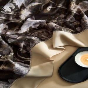Summer New Floral Plant Digital Printing Summer Quilt Queen King Bed Sheets Black Lyocell Bedding Set