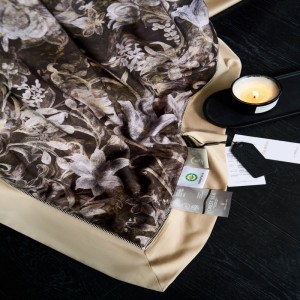 Summer New Floral Plant Digital Printing Summer Quilt Queen King Bed Sheets Black Lyocell Bedding Set