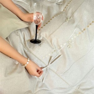 Super soft white pure cotton home textile brushed duvet quilt cover four piece bed sheets bedding set