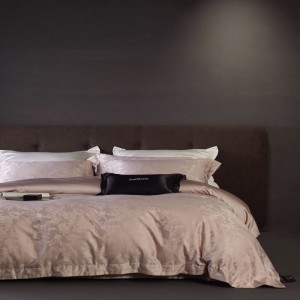500TC Lyocell Cotton Home Textile Jacquard Duvet Quilt Comforter Cover Bed Sheets Pillowcases Pink Luxury Bedding Set