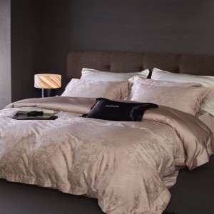 500TC Lyocell Cotton Home Textile Jacquard Duvet Quilt Comforter Cover Bed Sheets Pillowcases Pink Luxury Bedding Set