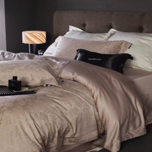 500TC Lyocell Cotton Home Textile Jacquard Duvet Quilt Comforter Cover Bed Sheets Pillowcases Pink Luxury Bedding Set