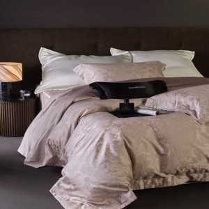 500TC Lyocell Cotton Home Textile Jacquard Duvet Quilt Comforter Cover Bed Sheets Pillowcases Pink Luxury Bedding Set