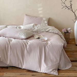 Pastoral style pink pillowcase double bedsheet exquisite customizable 2/2.3m coverlets printing quilt cover bedding set