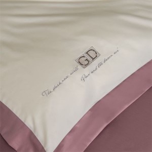 Class a long staple cotton embroidery quilt cover purple flat sheet bedding set for home