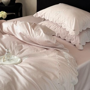 Elegant design full size jacquard adult pillowcases luxury 100s cotton sateen comforter cover bedding set supplier