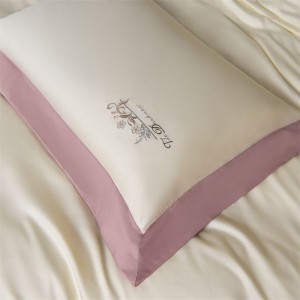 Class a long staple cotton embroidery quilt cover purple flat sheet bedding set for home