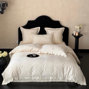 Elegant design full size jacquard adult pillowcases luxury 100s cotton sateen comforter cover bedding set supplier