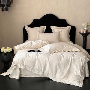 Elegant design full size jacquard adult pillowcases luxury 100s cotton sateen comforter cover bedding set supplier