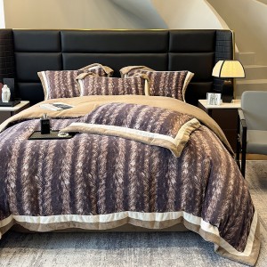 250g Milk Velvet Digital Printing Duvet Quilt Cover 4PCS Bedding Set