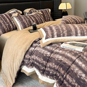 250g Milk Velvet Digital Printing Duvet Quilt Cover 4PCS Bedding Set