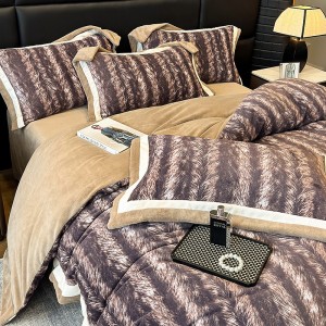 250g Milk Velvet Digital Printing Duvet Quilt Cover 4PCS Bedding Set