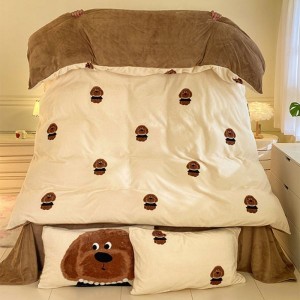 Category A high-weight printed milk velvet four-piece set and single quilt cover