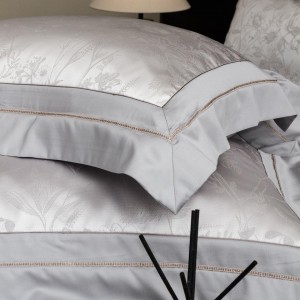 High-quality lyocell cotton jacquard bed sheets exquisite single size grey quilt cover home textile bedding set manufacture
