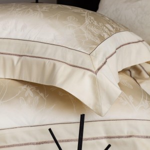 High-quality lyocell cotton jacquard bed sheets exquisite single size grey quilt cover home textile bedding set manufacture