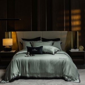 High-quality satin lyocell cotton colored bed sheets exquisite jacquard quilt cover home textile bedding set manufacture