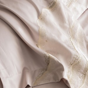 Hot-selling 4-pieces textile plant embroidery 2m/2.2m bedsheet flat sheets blue quilt cover premium lyocell cotton bedding set manufacture