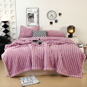 Winter Warm 1 Pcs Home Textile Blue Flannel Microfiber Bedding Solid Color Blanket Supplier