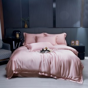 High-quality satin lyocell cotton colored bed sheets exquisite jacquard quilt cover home textile bedding set manufacture