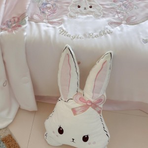 Cute high-end green embroidery 4-pieces lyocell comforter cover 2m/2.2m bed flat sheets soft pillowcase cotton kids’ bedding set manufacture