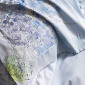 Wholesale high-end pillowcases blue embroidery comforter set soft cotton bed linen fitted sheets 2m/2.2m bedding set for adults
